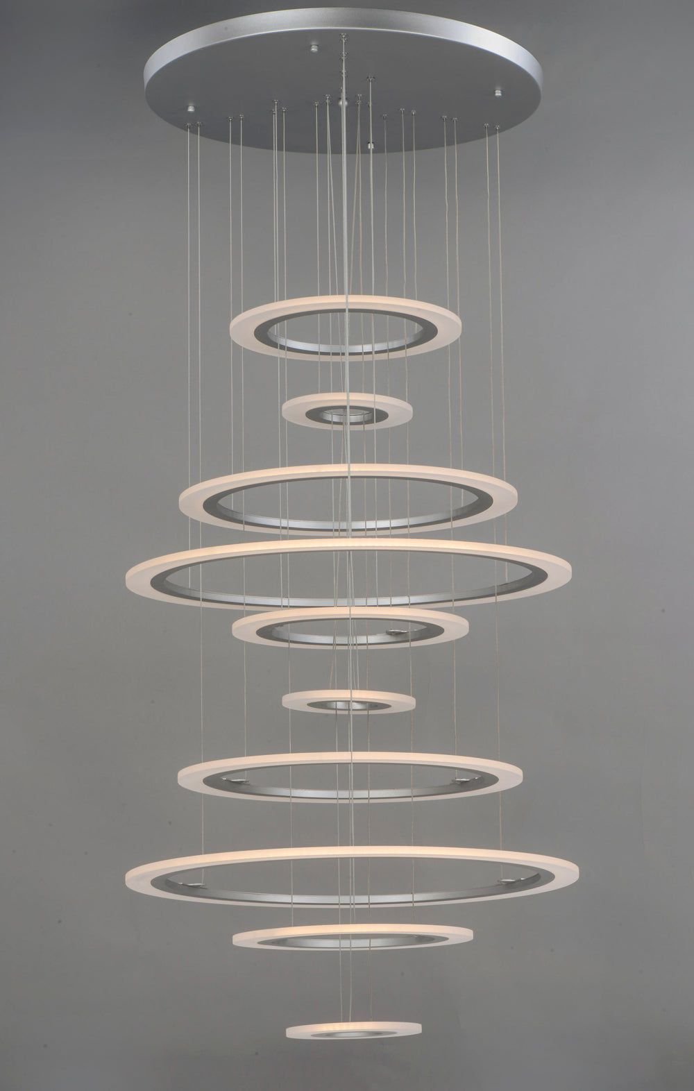 Saturn II 10-Light LED Pendant by ET2 Lighting, styled view 1