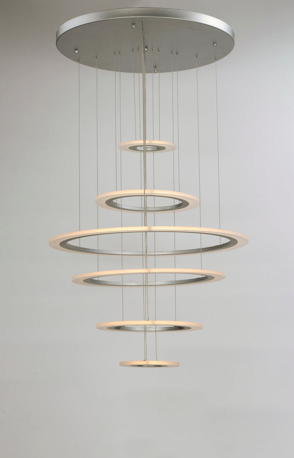 Saturn II 6-Light LED Pendant by ET2 Lighting, styled view 1