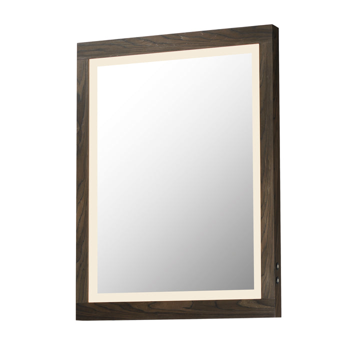 Sawyer 24" x 32" Oak Framed LED Mirror by ET2 Lighting in Walnut finish