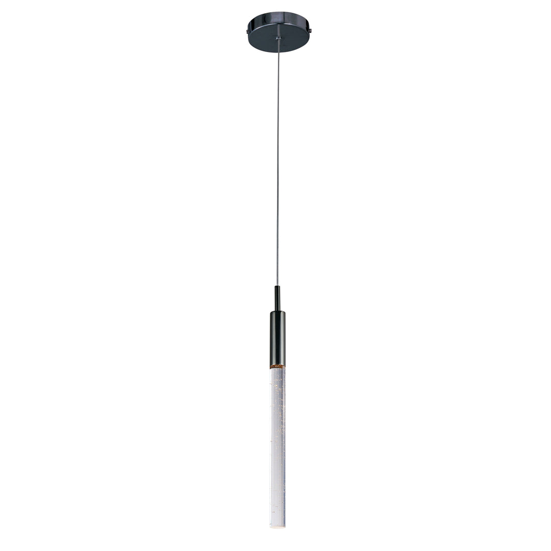 Scepter 1-Light LED Pendant by ET2 Lighting in Black Chrome, front view