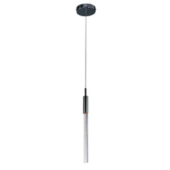Scepter 1-Light LED Pendant by ET2 Lighting in Black Chrome, front view