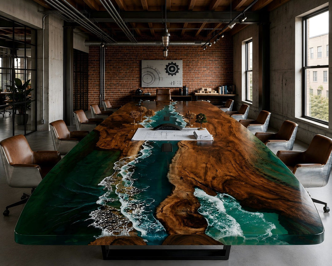Ocean Coastline Conference Table by Thomas Dawn