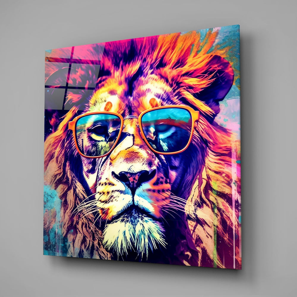 Cool Lion Glass Wall Art.