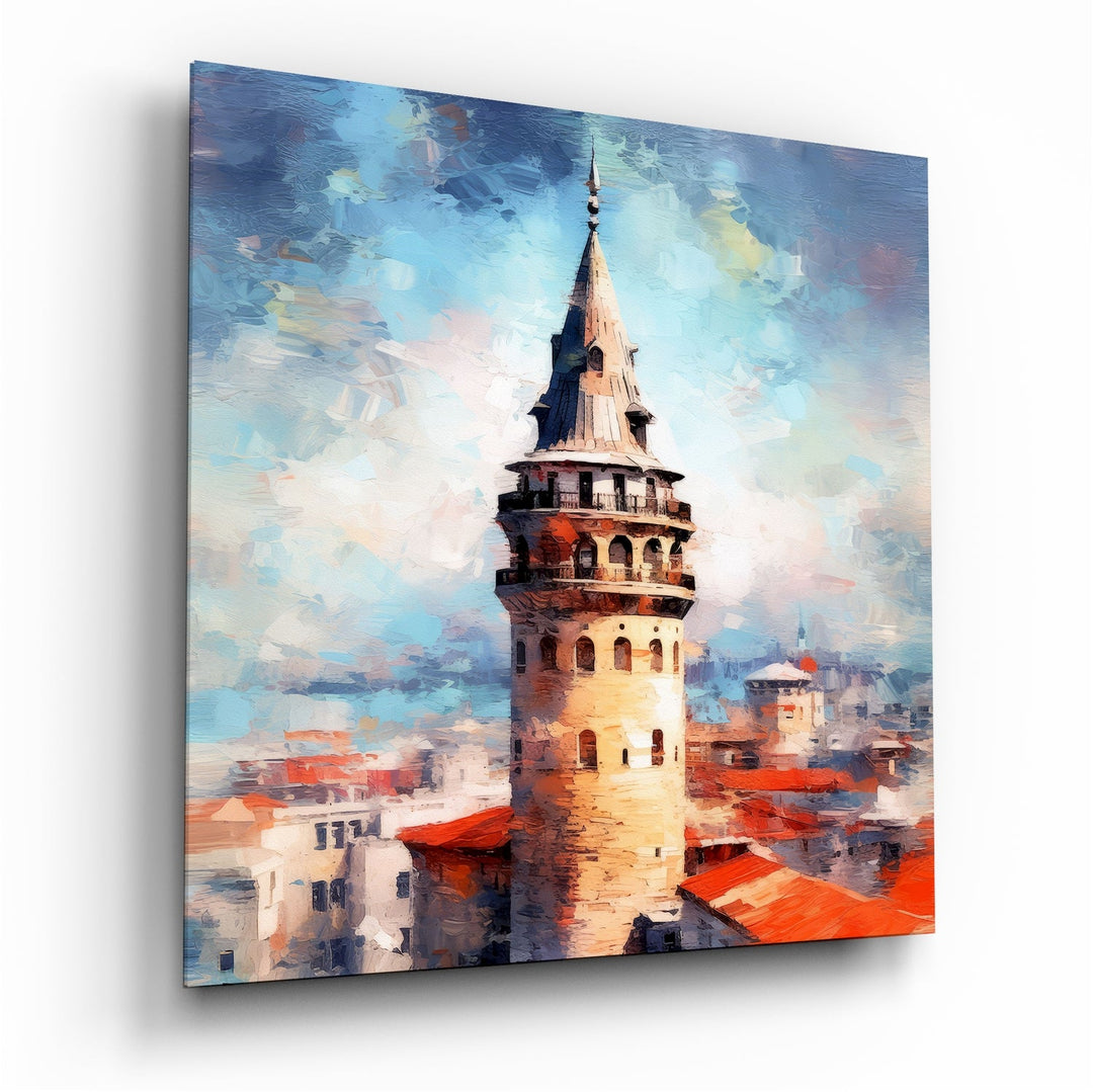 Galata Tower Glass Wall Art.