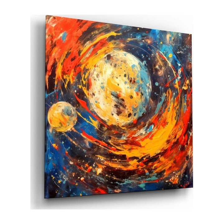 Space Splash Glass Wall Art|| Designer&