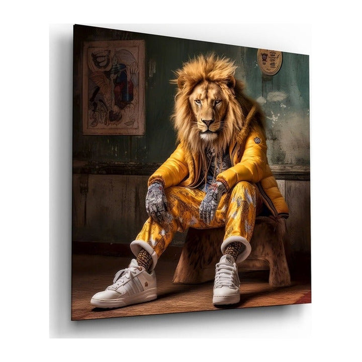 Lion Vogue Glass Wall Art|| Designer&