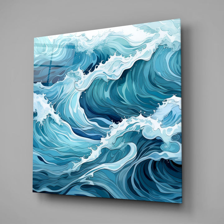 Waves Glass Wall Art|| Designer&