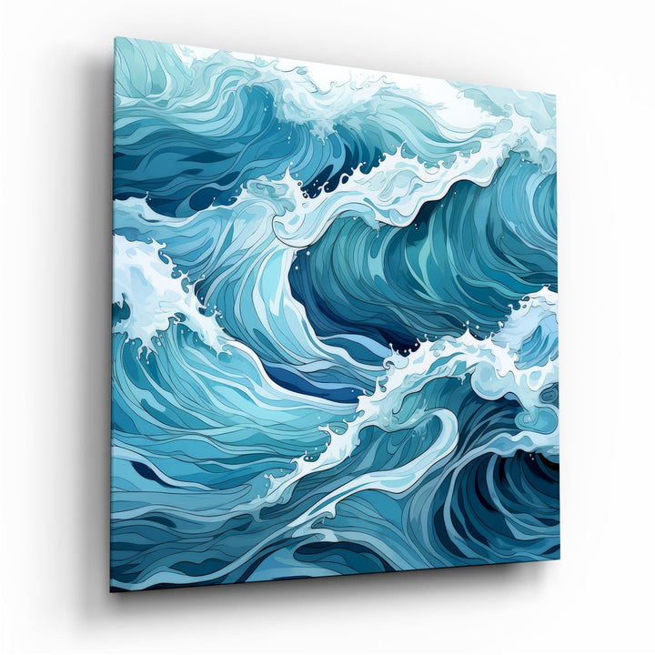 Waves Glass Wall Art|| Designer&