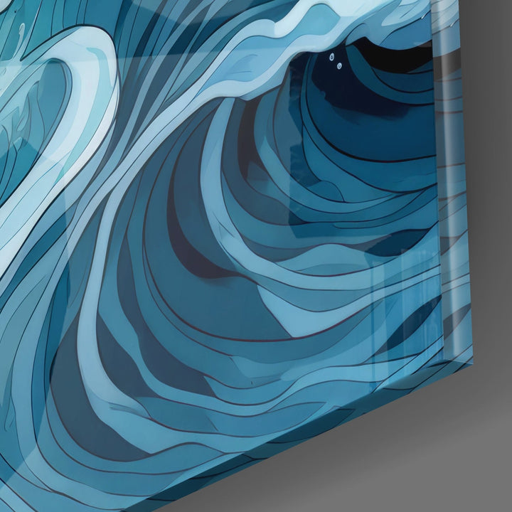 Waves Glass Wall Art|| Designer&