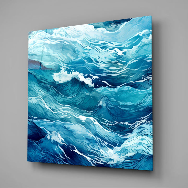 Waves Glass Wall Art|| Designer&
