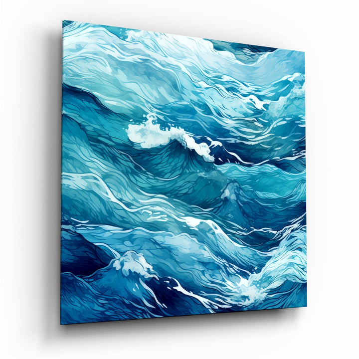 Waves Glass Wall Art|| Designer&
