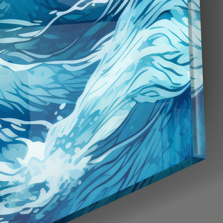 Waves Glass Wall Art|| Designer&