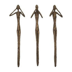 See, Speak, Hear No Evil Wall Art, Resin, Bronze, Set Of 3 Phillips Collection