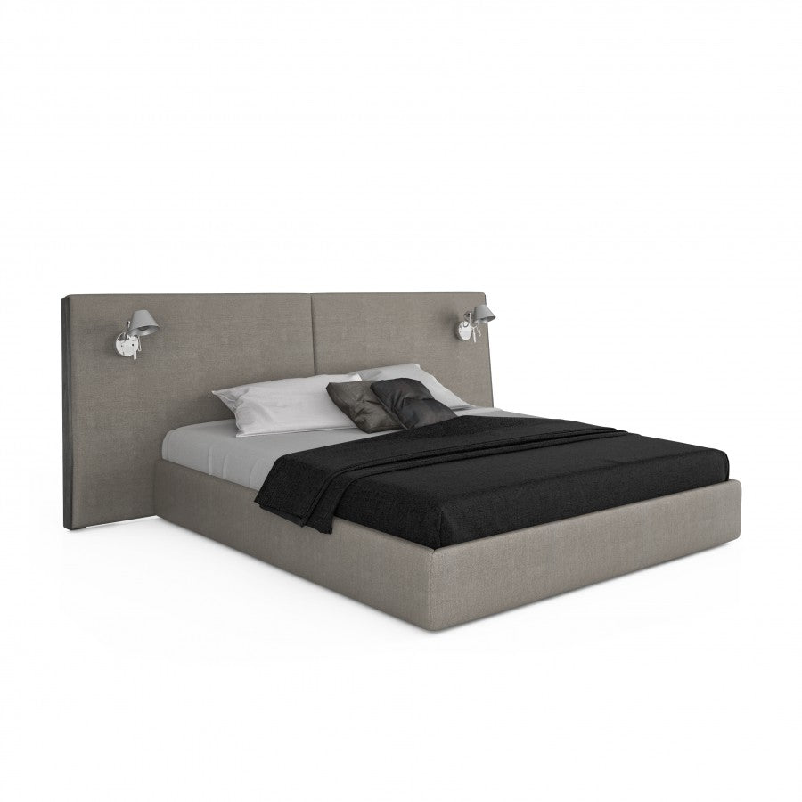 SERENO UPHOLSTERED BED LONG HEABOARD WITH LIGHTS Beds Huppe