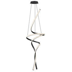 Serpentine 60" Vertical Pendant by ET2 Lighting in Black, front view