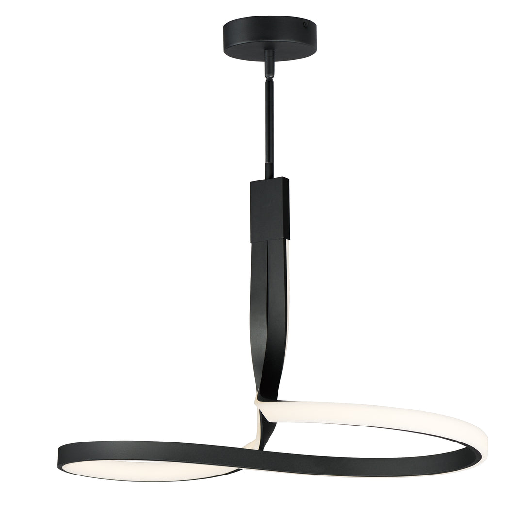 Serpentine LED Pendant by ET2 Lighting in Black, front view