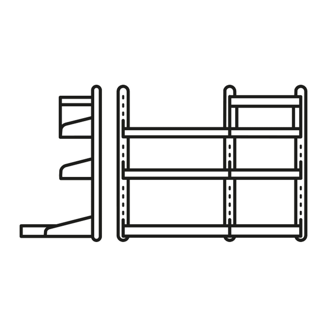 Shelfy Wall Bookcase by Connubia line drawing
