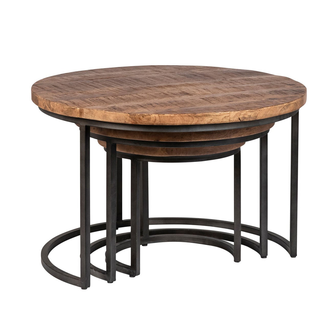 Shay Nesting Tables - Set of 3, three-quarter studio view