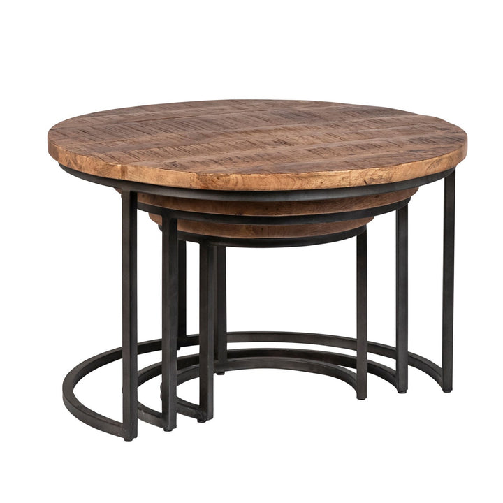 Shay Nesting Tables - Set of 3, three-quarter studio view