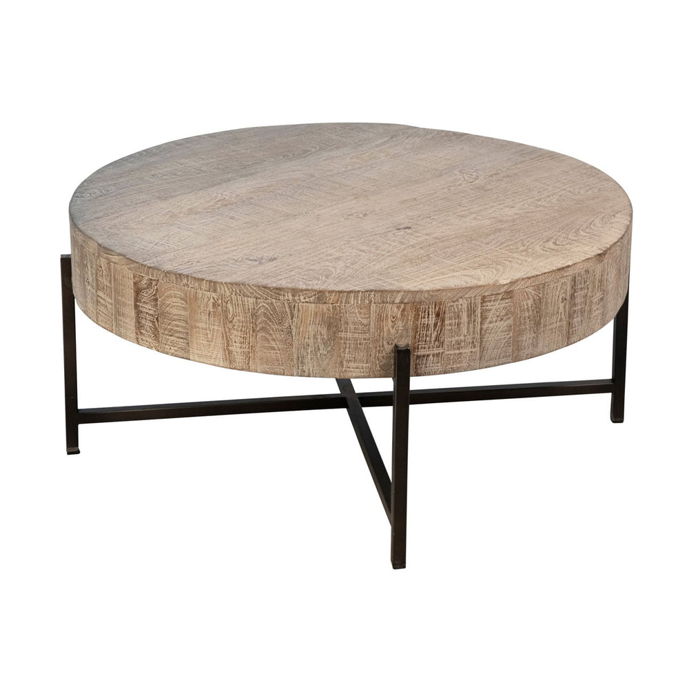 Silo Reclaimed Mango Coffee Table, overhead view