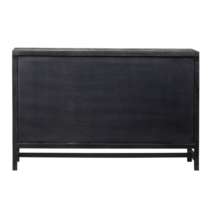 Oren Mango Wood and Cane Sideboard, back view
