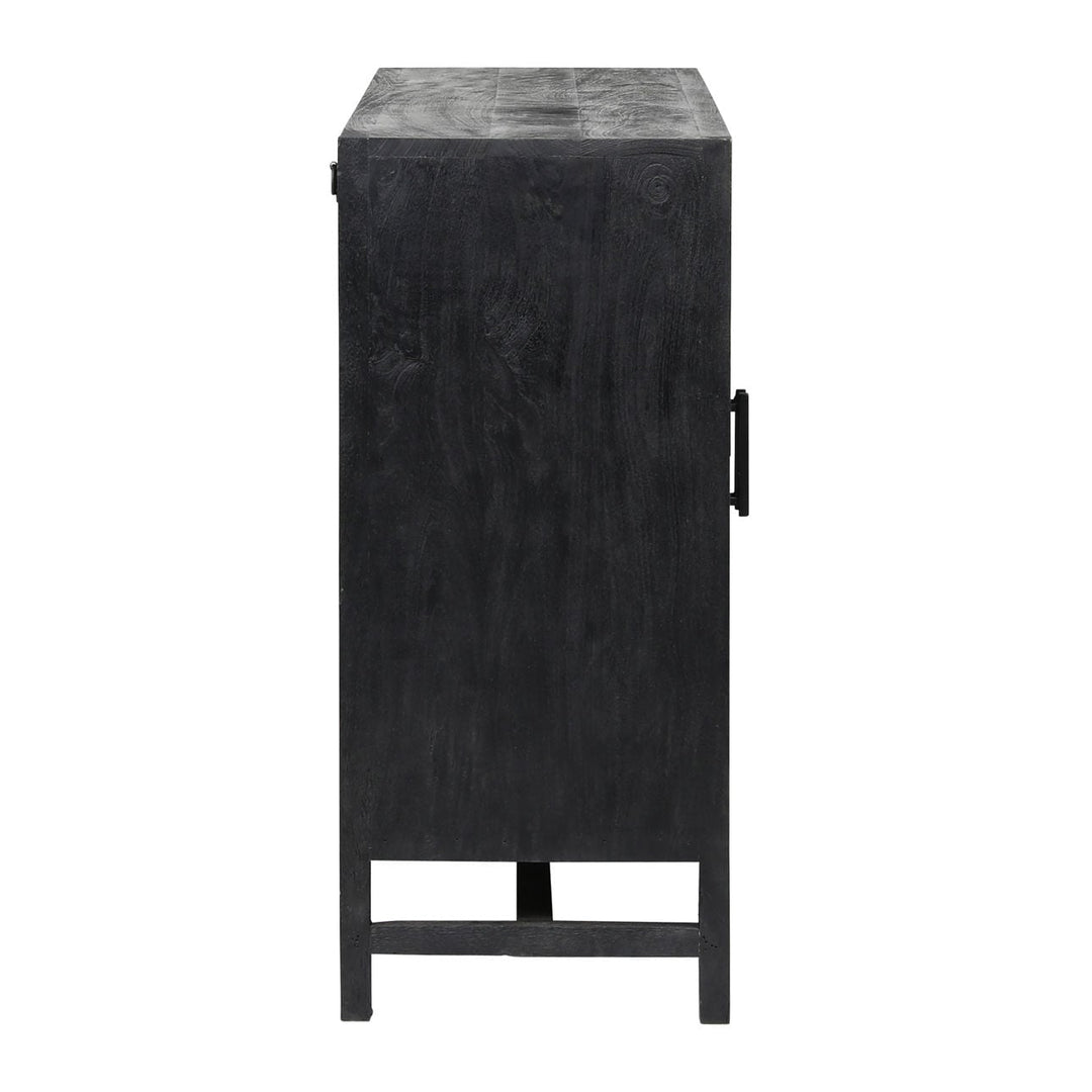 Oren Mango Wood and Cane Sideboard, profile view