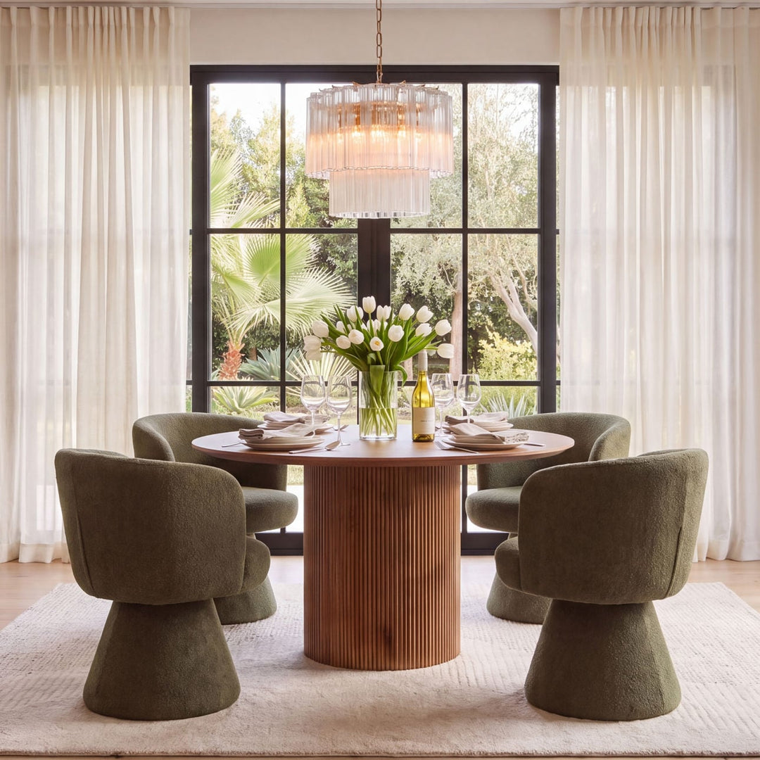 August Mango Wood Dining Table, lifestyle view