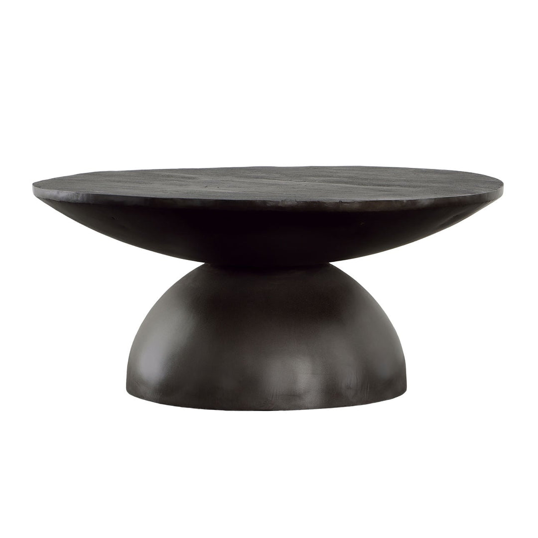 Bennett Black Wood and Metal Coffee Table, three-quarter studio view