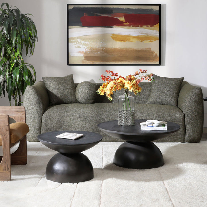 Bennett Black Wood and Metal Coffee Table, lifestyle view