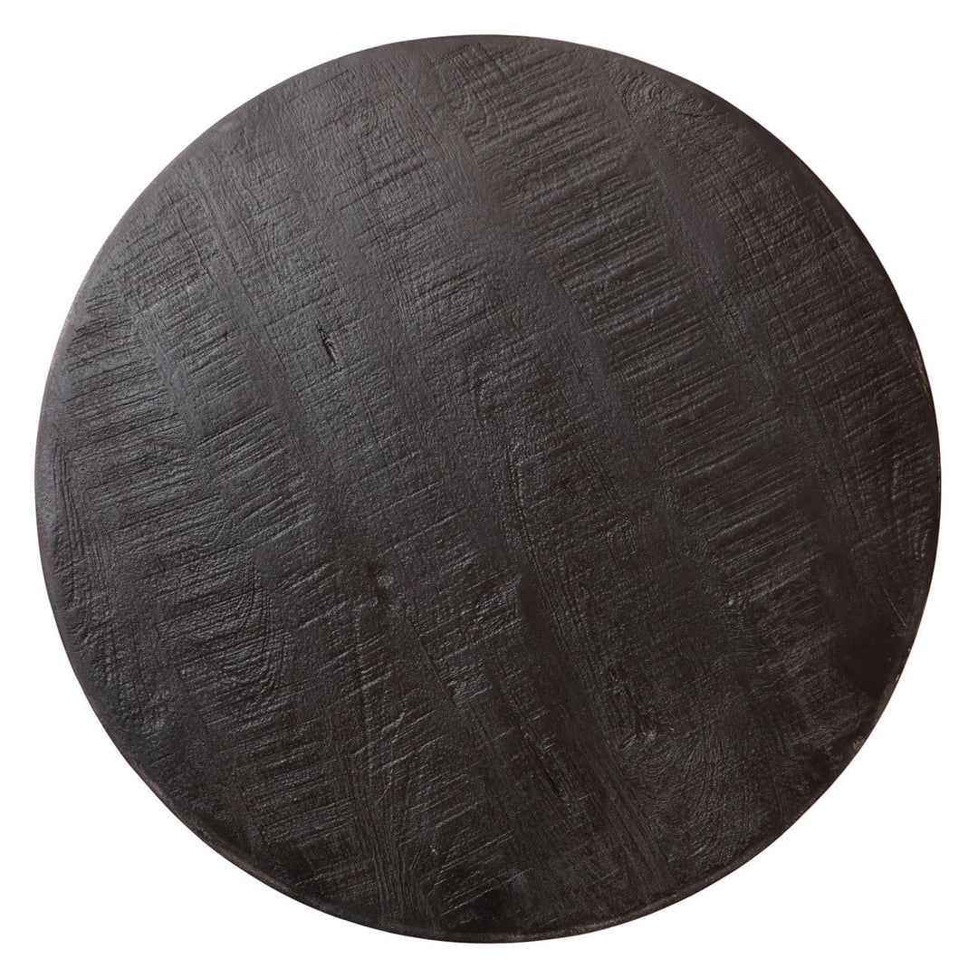 Brenna Black Wood and Metal Coffee Table, detail 2 view