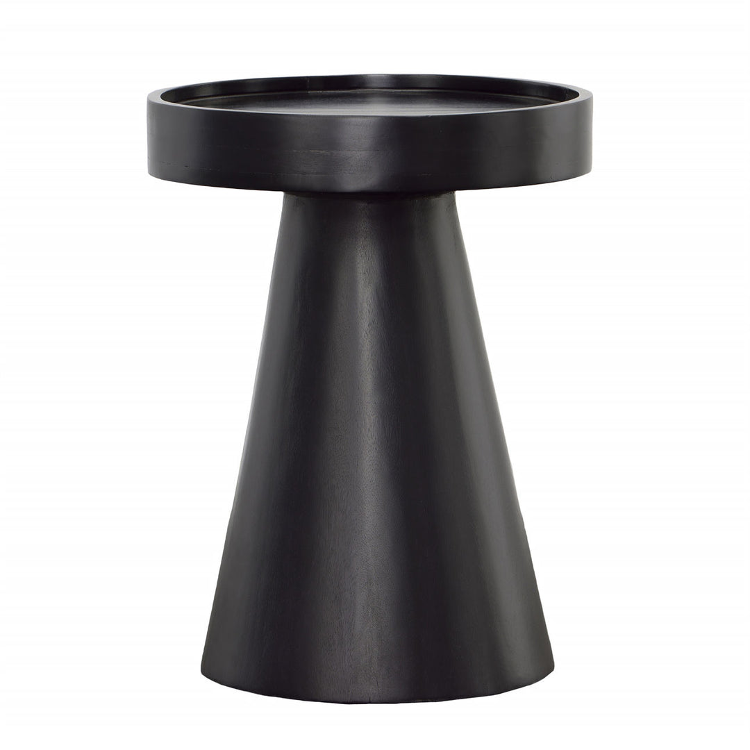 Blair Black Wood Side Table, three-quarter studio view