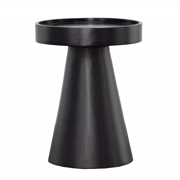 Blair Black Wood Side Table, three-quarter studio view