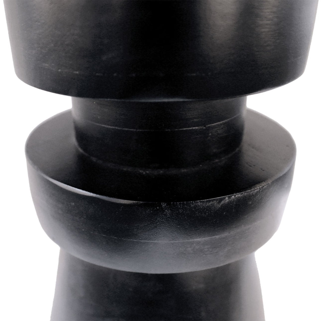 Bodhi Black Wood Side Table, detail 1 view
