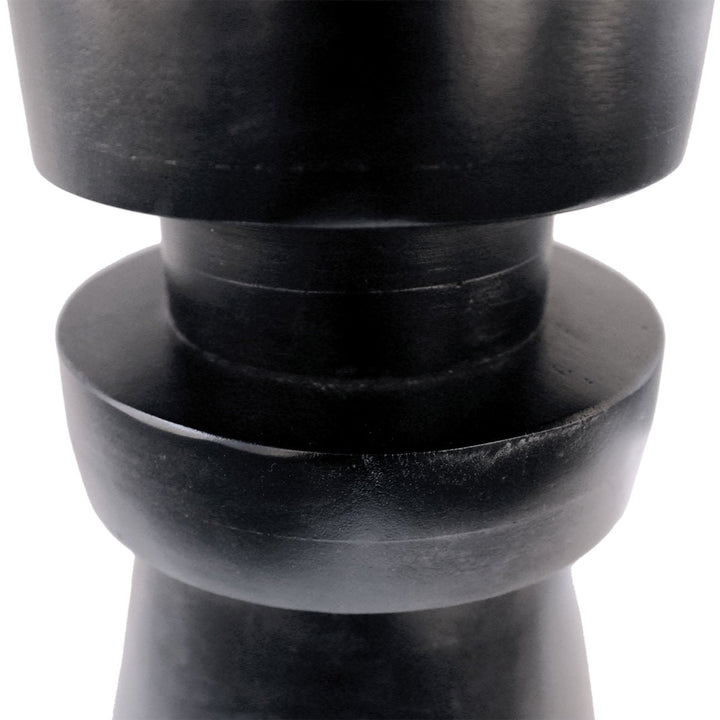 Bodhi Black Wood Side Table, detail 1 view