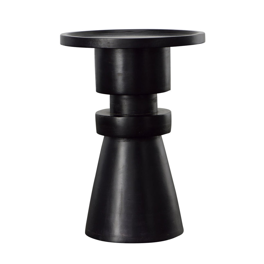 Bodhi Black Wood Side Table, three-quarter studio view