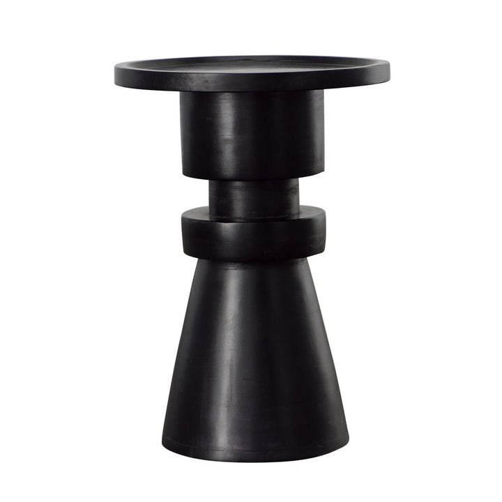 Bodhi Black Wood Side Table, three-quarter studio view