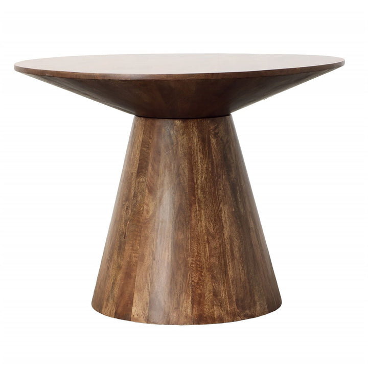 Carina Mango Wood Dining Table, 40-inch, three-quarter studio view