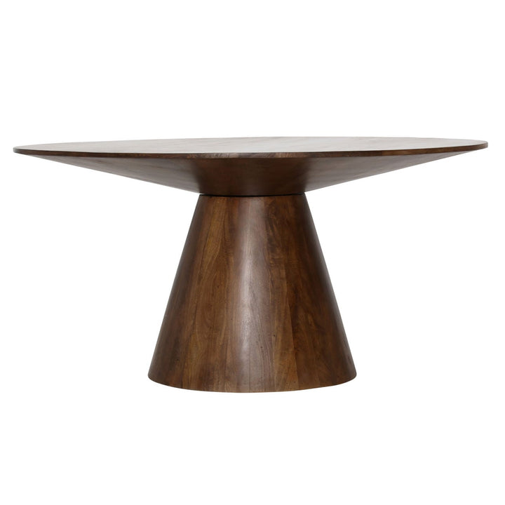 Carina Mango Wood Dining Table, 60-inch, three-quarter studio view