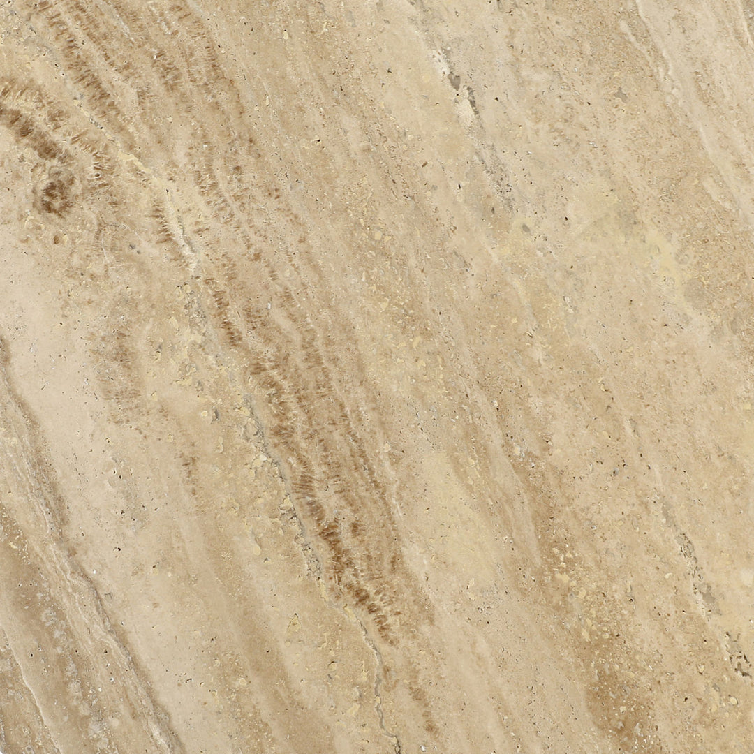 Avra Travertine Side Table, detail 1 view