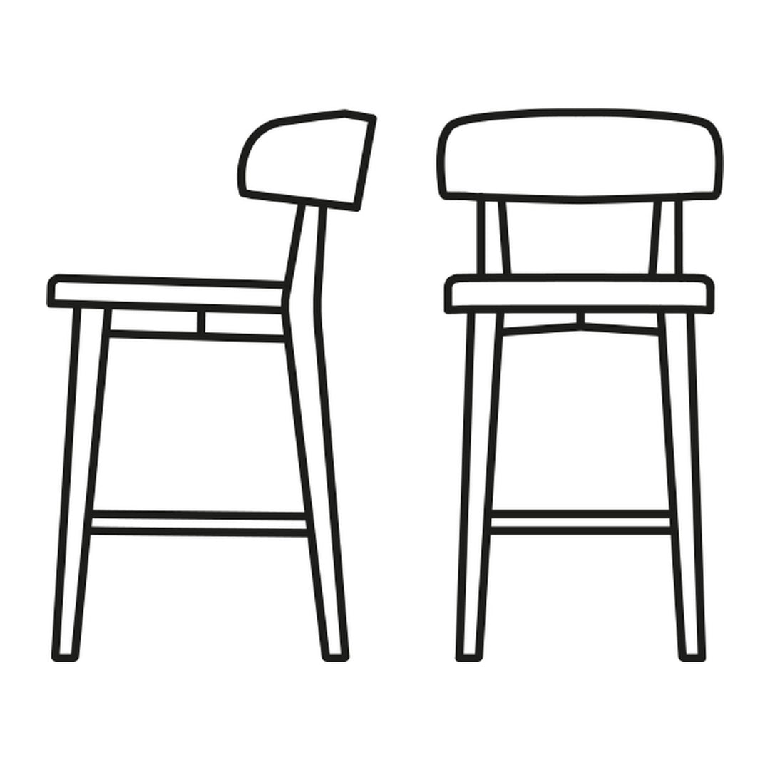 Siren Counter Stool by Connubia line drawing
