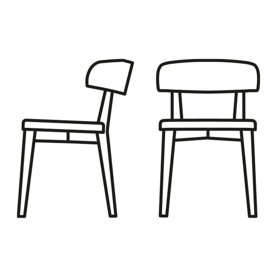 Siren Dining Chair by Connubia line drawing
