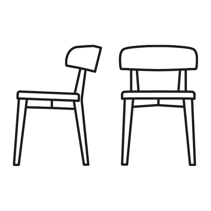 Siren Dining Chair by Connubia line drawing