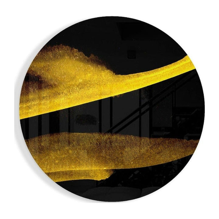 Yellow Abstract Glass Wall Art Insigne