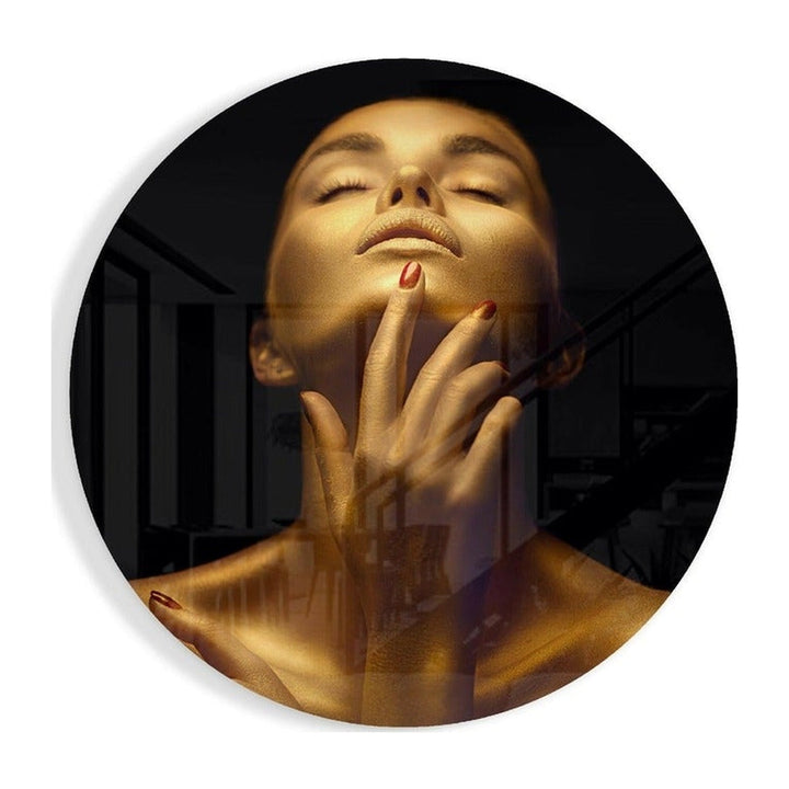 Gold Woman Glass Wall Art Insigne