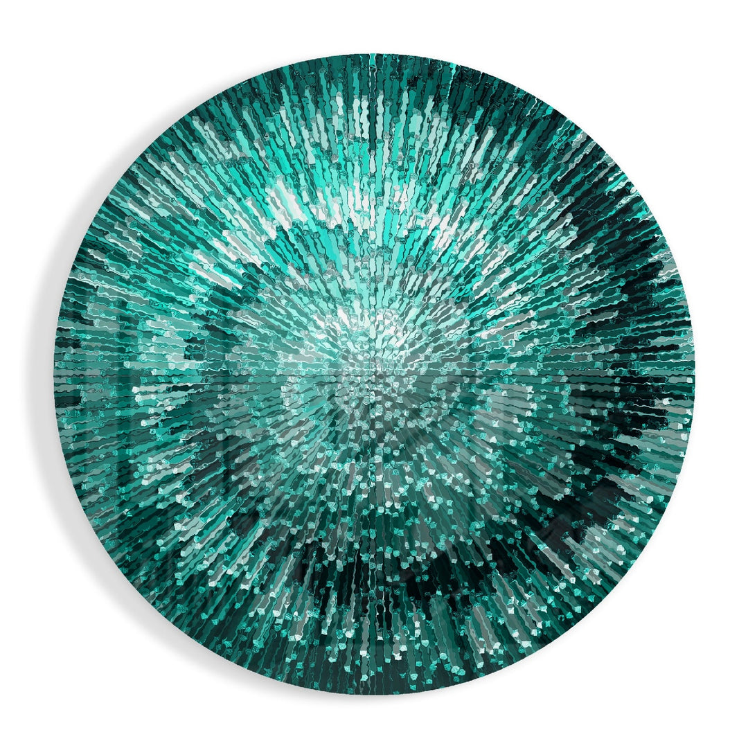 Emerald Helix Glass Wall Art.