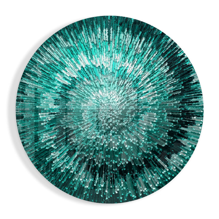 Emerald Helix Glass Wall Art.