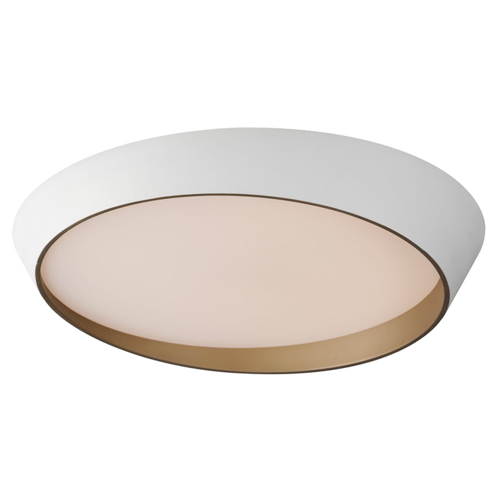 Slant 31.5" LED Flush Mount by ET2 Lighting in White / Gold, front view