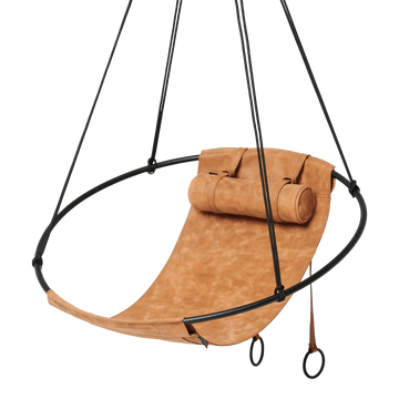SLING Chair Minimal Soft Leather Hanging Chairs Studio Stirling