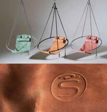 SLING Chair Minimal Soft Leather Hanging Chairs Studio Stirling