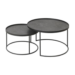 Small Tray Round Coffee Table Set Media Cabs Ethnicraft